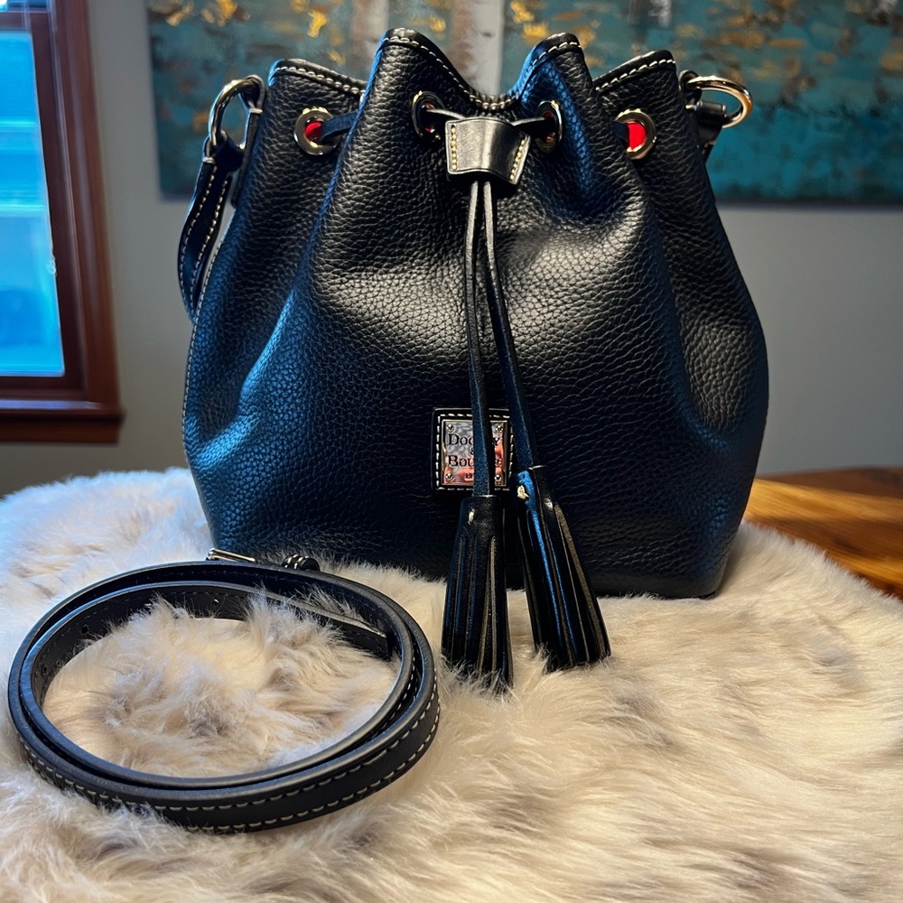 Dooney and Bourke pebble leather drawstring bag